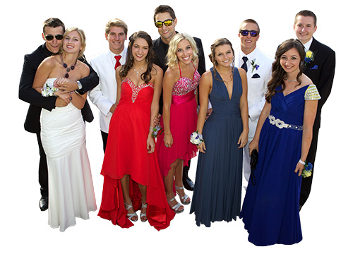 Group of Prom teens
